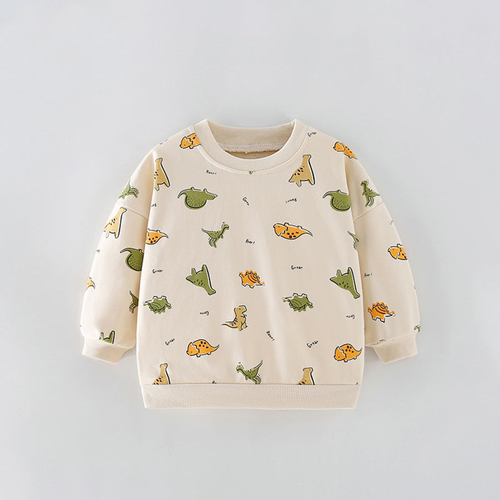 Boys Cartoon Pattern Printing Crew Neck Casual Pullover - 716252309692