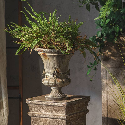 Vintage Style Fluted Pedestal Urn - 729634654983