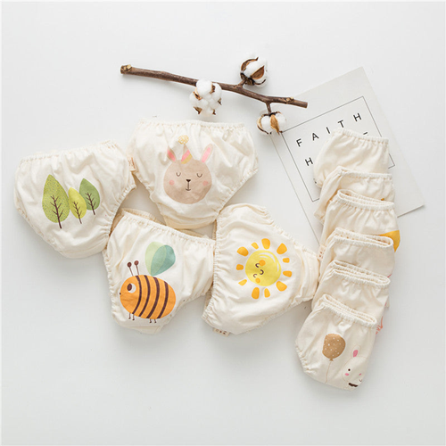 Baby Boy And Girl Cartoon Print Pattern Cotton Triangle Underwear - 716252321977