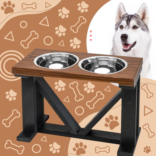 Farmhouse 2-Bowl Elevated Dog Feeder  - 850015489365