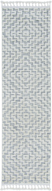 Homeroots Home Decor Ivory Grey Machine Woven Diamond Geometric Indoor Area Rug, 8' x 11'