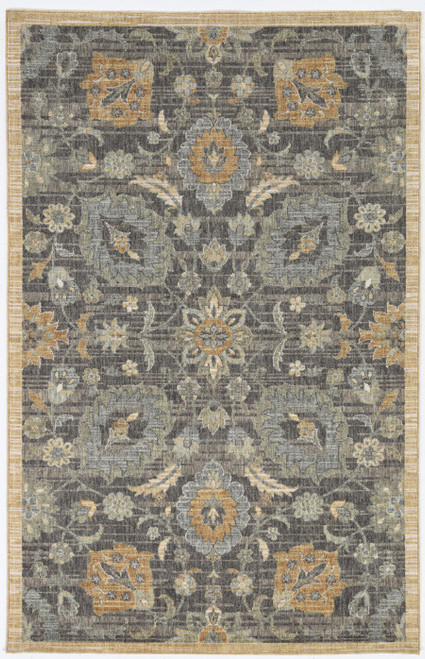 Homeroots Home Decor 9'x13' Vintage Floral Traditional Indoor Area Rug, Taupe, Machine Woven