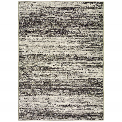 Homeroots Home Decor 10'x14' Ash and Slate Abstract Area Rug, Ash and Slate, 10'x14'