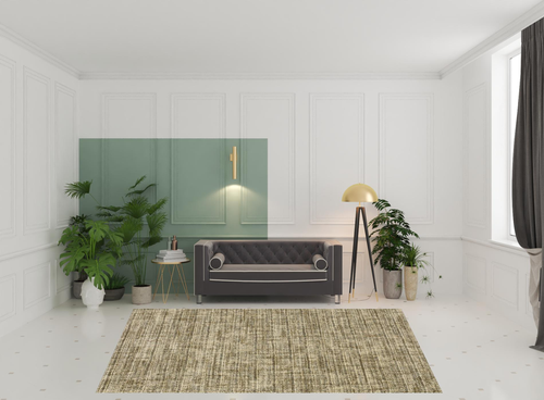 8' X 11' Beige Brown Tan And Blue Green Abstract Power Loom Stain Resistant Area Rug