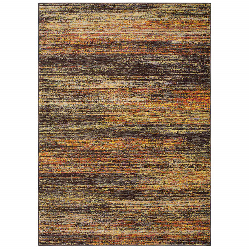 Homeroots Home Decor 9'x12' Gold and Slate Abstract Area Rug