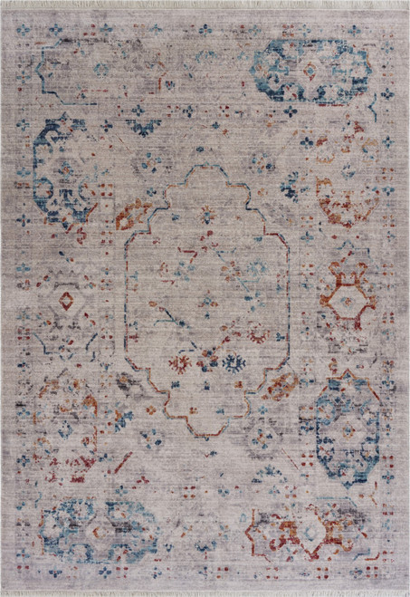 Homeroots Home Decor 9' x 12' Ivory Distressed Floral Area Rug
