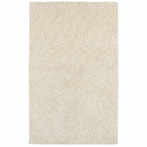 Homeroots Home Decor 8' x 11' Modern Shag Ivory Indoor Area Rug