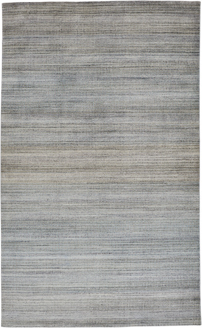 Homeroots Home Decor 5' x 8' Blue, Gray and Purple Ombre Hand Woven Area Rug