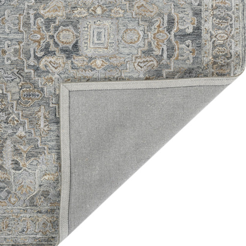 9' X 13' Gray And Brown Wool Oriental Hand Tufted Area Rug