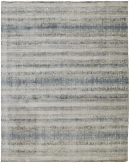 12' X 15' Gray Blue And Green Abstract Hand Woven Area Rug