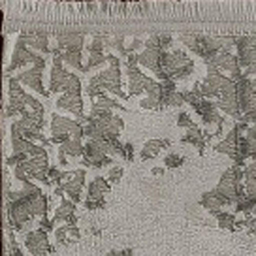 7' X 10' Gray And White Abstract Distressed Area Rug With Fringe