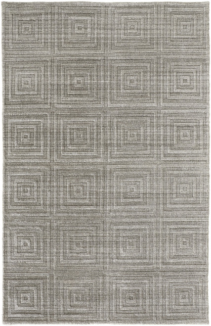 9' X 12' Gray And Silver Striped Hand Woven Area Rug