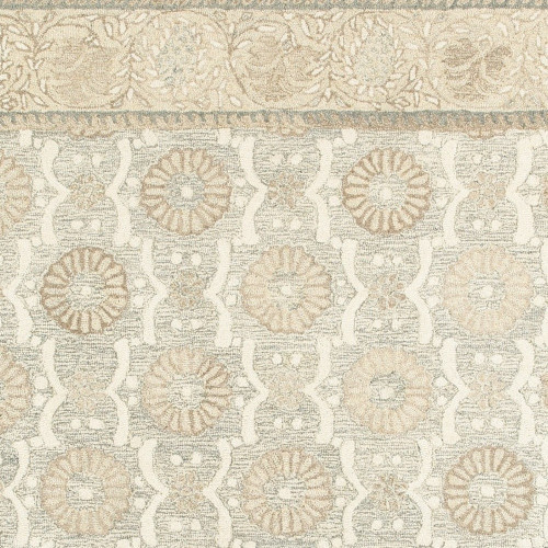 10' X 13' Sand Wool Floral Hand Tufted Area Rug