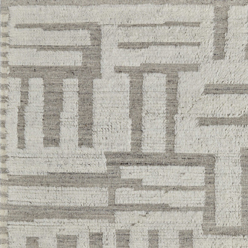 8' X 12' Gray and Ivory Wool Geometric Hand Woven Area Rug