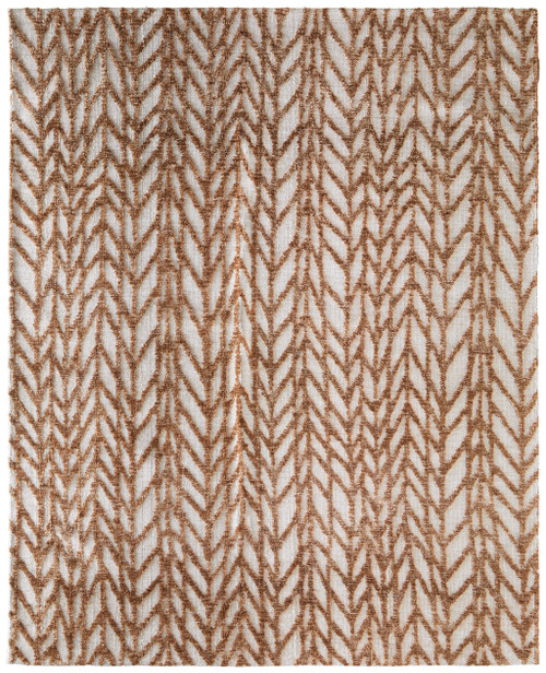 8' X 10' Brown And Tan Chevron Area Rug