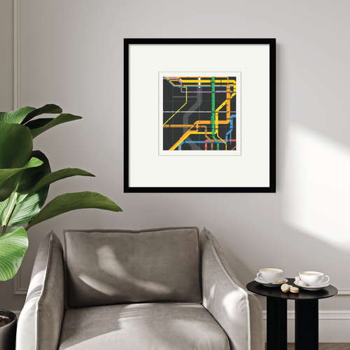 Courtside Market Subway Graphic-Abstract Line Framed Art