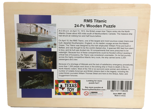 Titanic Port Scene w/ Smoke 24pc Wood Jigsaw Puzzle