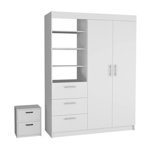 Two Piece White Bedroom Set