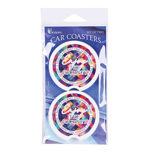 Car Coasters Faith Is A Journey 2 Pk
