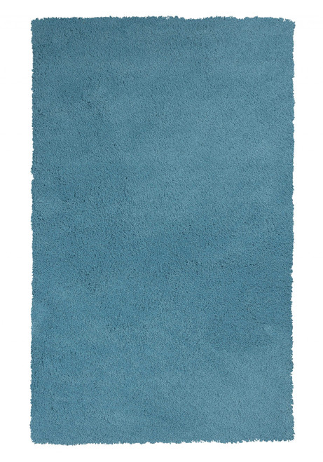 homeroots home decor 8'x10' Highlighter Blue Indoor Shag Rug, Highlighter Blue, Indoor
