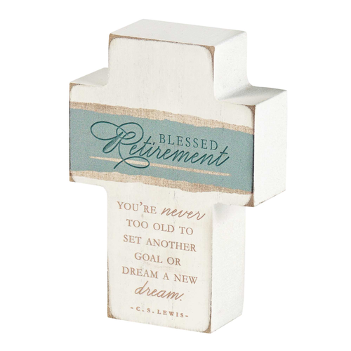 Tabletop Plaque Cross Blessed Retirement
