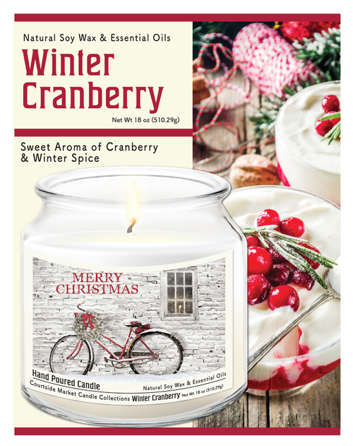 Courtside Market Merry Christmas Candle Glass Jar with Glass Lid