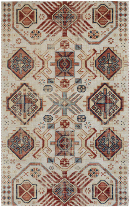 13' X 15' Abstract Power Loom Distressed Area Rug