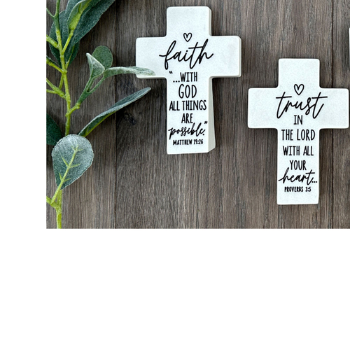 Tabletop Cross Trust Resin Wedge-Base