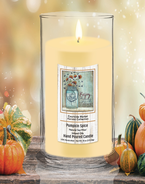 Courtside Market Enjoy the little things Status Candle Glass