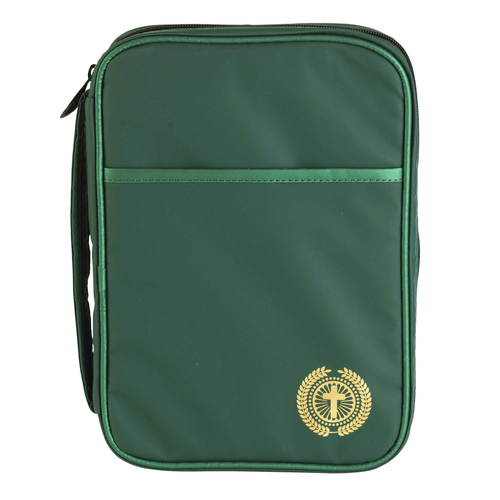 Bible Cover Green With Cross Thinline