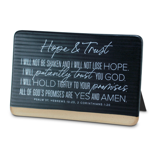 Tabletop Plaque Hope Trust Dark Brown