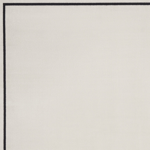 9' X 12' Ivory And Black Indoor Outdoor Area Rug