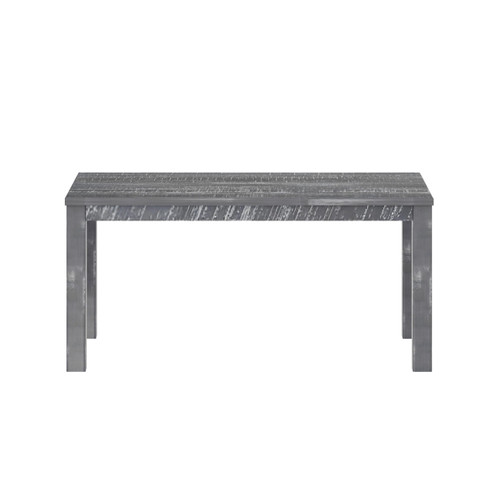 35" Gray Rustic and Distressed Rectangular Solid Wood Dining Table