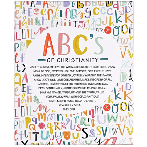 Plaque ABC Of Christianity 8x10