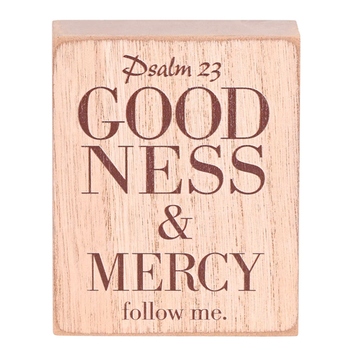 Tabletop Plaque Goodness And Mercy 3x4