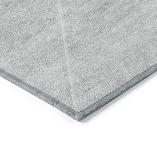 5' X 8' Gray Silver And Charcoal Abstract Washable Indoor Outdoor Area Rug