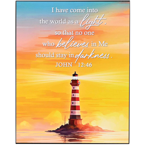 Wall Plaque Lighthouse John 12:46