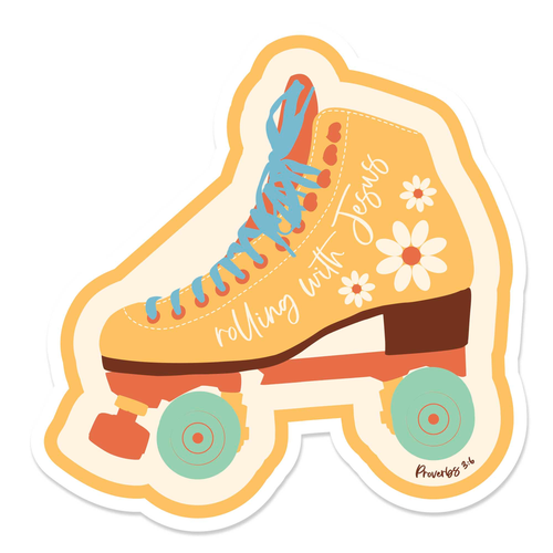 Sticker Floral Skate Rolling With Jesus