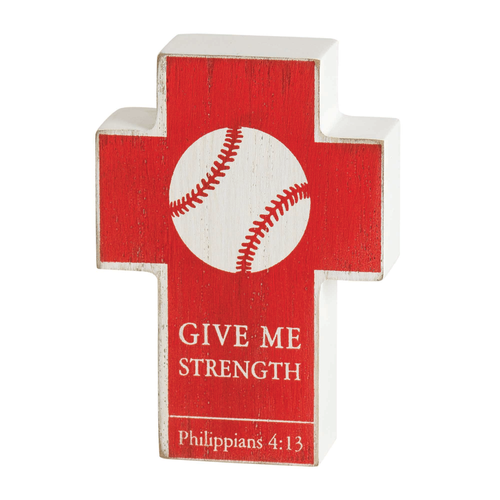 TTOP CRS BASEBALL GIVE ME MDF WHT 4"H