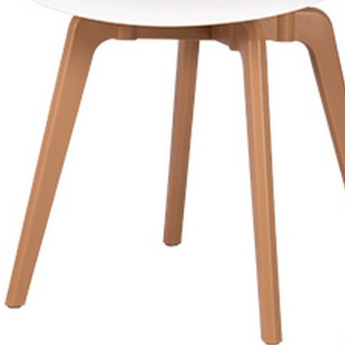 Set of Four White and Natural Heavy Duty Plastic Dining Side Chairs