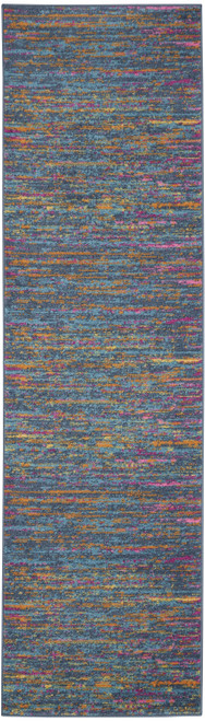 2’ x 6’ Blue Distressed Striations Runner Rug