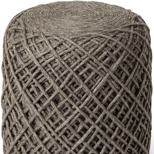 16" Brown Abstract Pouf Ottoman
