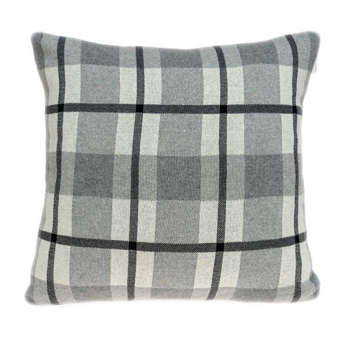 20" x 7" x 20" Transitional Tan &amp;amp; Grey Cotton Pillow Cover With Poly Insert