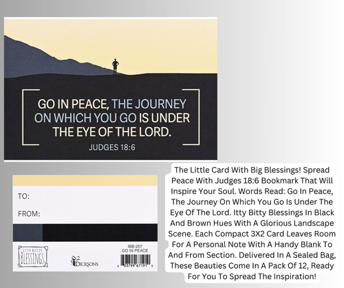 Itty Bitty Card Go In Peace Judges 18:6