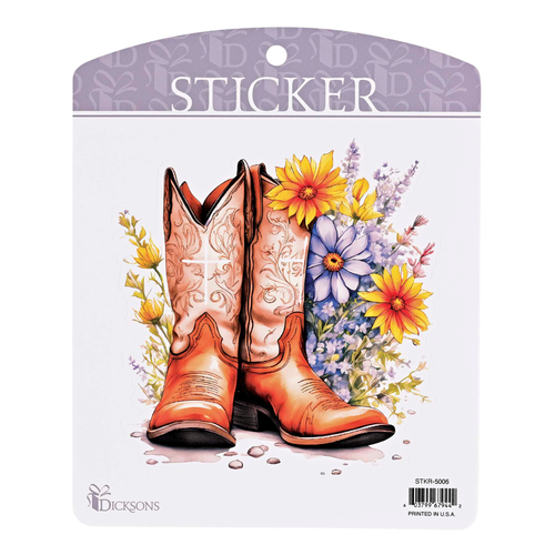 Sticker Boots With Cross And Flowers