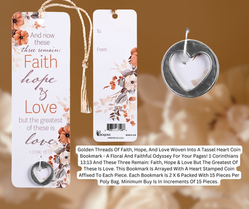 Tassel Coin Bookmark Faith Hope Love