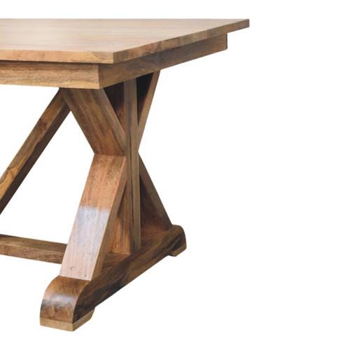 71" Brown Solid Wood Trestle Base Dining Table