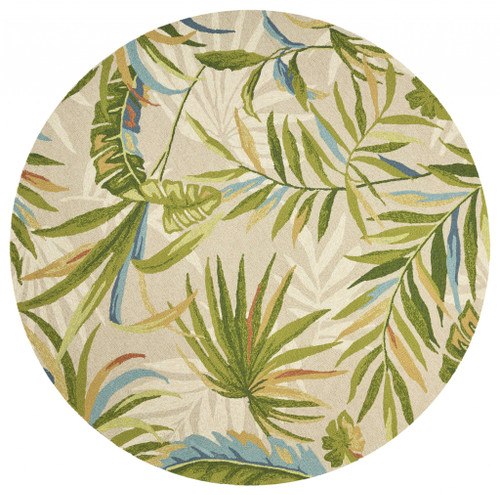 7' Round UV treated Polypropylene Sand Area Rug