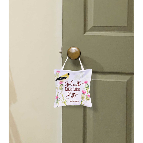 Hanging Door Pillow God Will Matt. 6:26