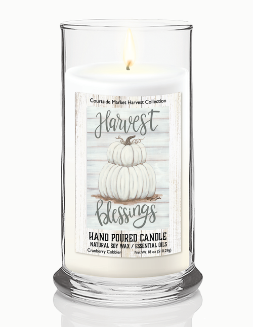 Courtside Market Harvest blessings Status Candle Glass